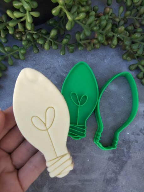 Christmas Light Bulb Cookie Fondant Embosser Imprint Stamp and Cookie Cutter Christmas Lights Xmas