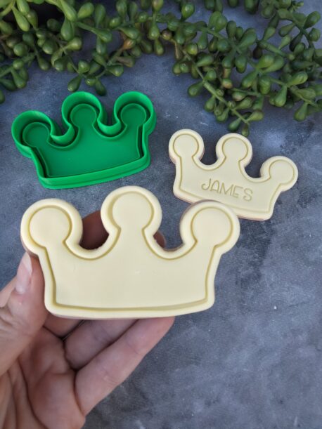 Crown Cookie Cutter and Fondant Embosser Stamp