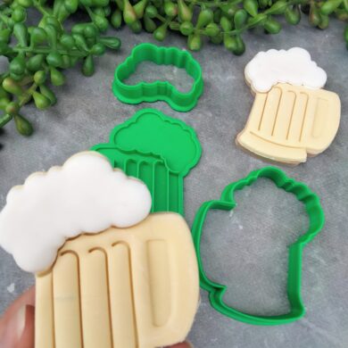 Frothy Beer Glass Cookie Cutter and Fondant Stamp Embosser Set Beer Pint