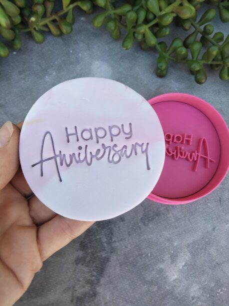 Happy Anniversary Cookie Fondant Stamp Embosser and Cutter