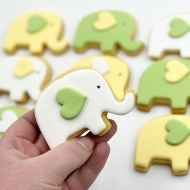 Elephant with Heart Cookie Cutter Baby Shower Elephant Cookies