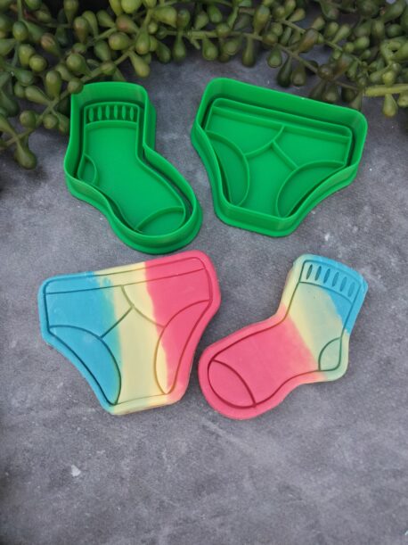 Socks and Jocks Cookie Fondant Embosser Imprint Stamp and Cookie Cutter Fathers Day Christmas