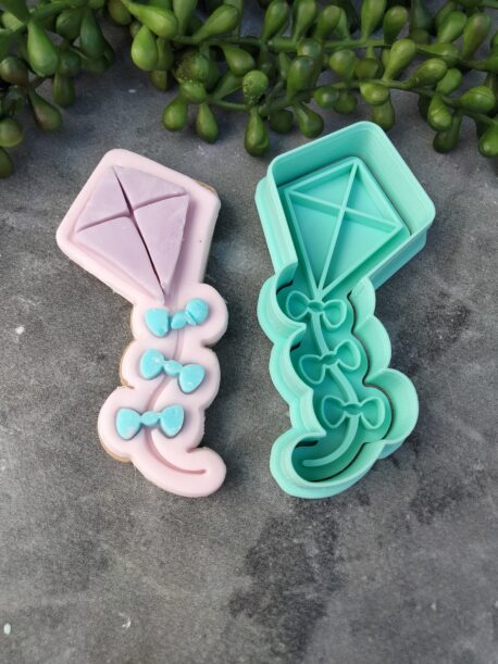 Kite Cookie Cutter and Fondant Embosser Impress Stamp