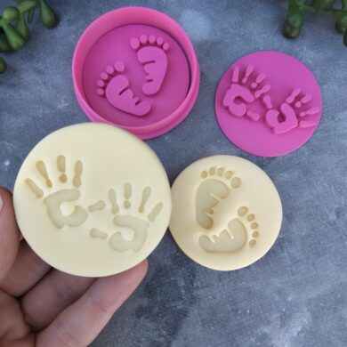 Baby Feet & Baby Hands Cookie Embosser Stamps & Cookie Cutter