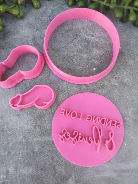 Sending Love and P Cookie Fondant Embosser Imprint Stamp and Cookie Cutter