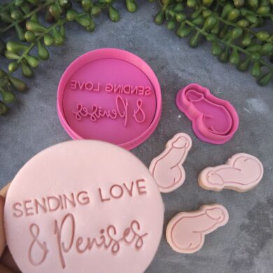 Sending Love and P Cookie Fondant Embosser Imprint Stamp and Cookie Cutter