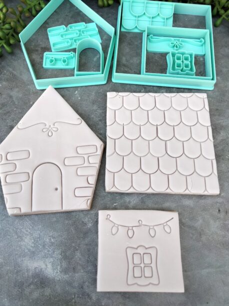 Sugar Cookie / Gingerbread House Cookie Cutter and Embosser 9 Piece Kit