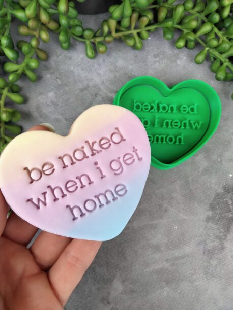 Be Naked when I get Home Cookie Fondant Stamp Embosser and Cutter – Valentines Day
