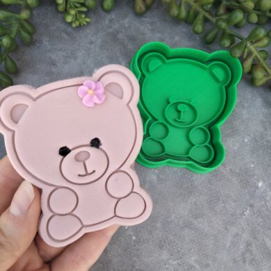 Teddy Bear Cookie Cutter and Fondant Stamp Imprint Embosser
