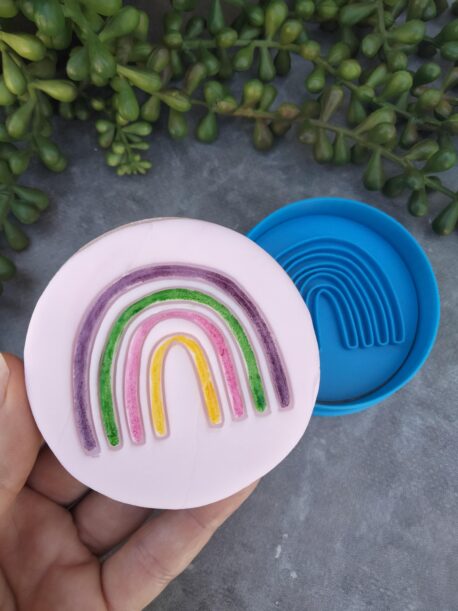 Boho Organic Rainbow Style 1 Embosser Imprint Stamp and Cookie Cutter