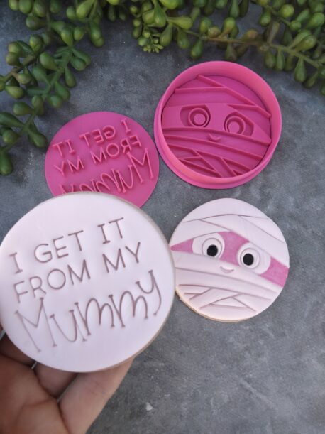 "I get it from my Mummy" Cookie Cutter and Fondant Embosser Imprint Stamp - Mothers Day