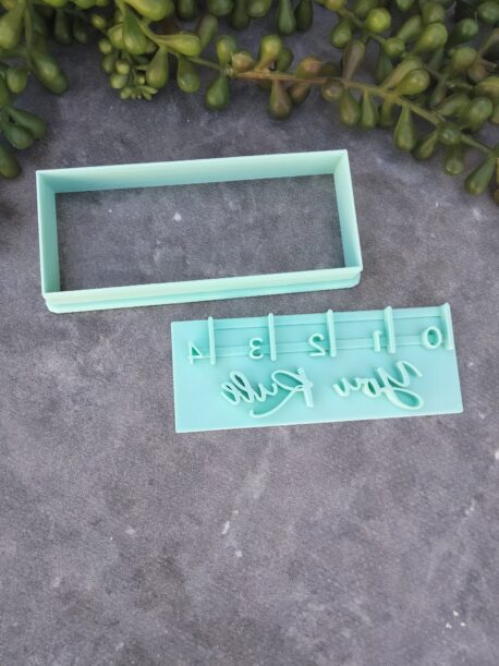 Ruler with text "You Rule" Cookie Cutter and Fondant Embosser Imprint Stamp - Rectangle 10cm x 4cm