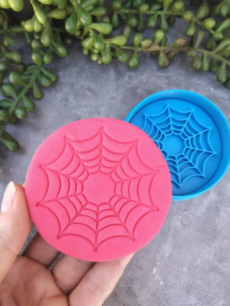Spider Web Cookie Fondant Embosser Imprint Stamp and Cutter Halloween Spiderman