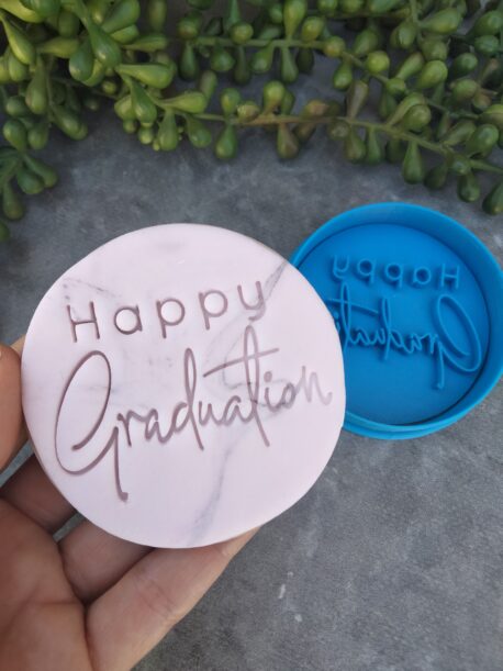 Happy Graduation Cookie Fondant Embosser Imprint Stamp and Cutter