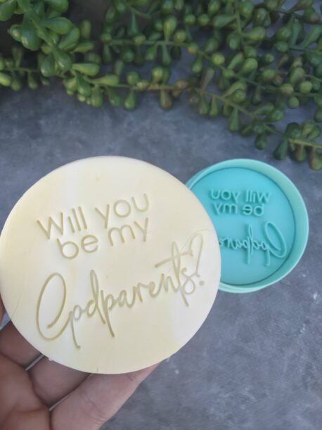 Will you be my Godparents? Cookie Fondant Stamp Embosser and Cutter