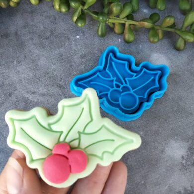 Mini Mistletoe Cookie Cutter and Fondant Embosser Stamp Christmas