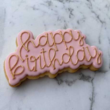 Happy Birthday Text Cookie Cutter and Fondant Raised Text Embosser