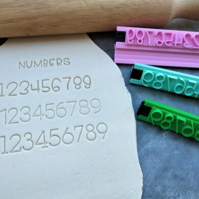 Large Number Cookie Fondant Embosser Stamp Set (1 Full Font Set 0-9)