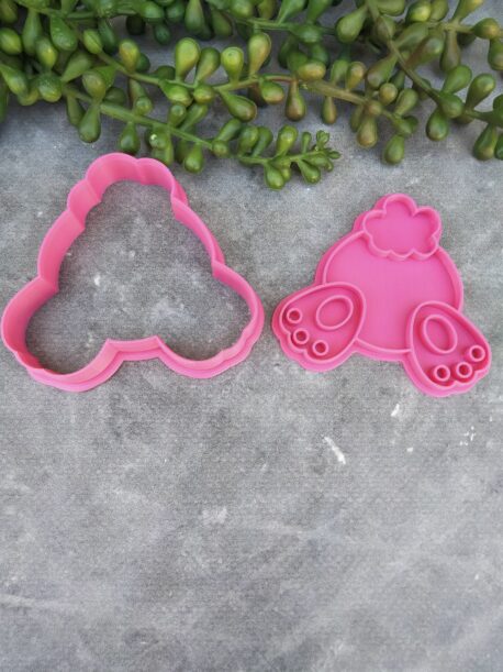 Bunny Butt Cookie Cutter and Fondant Embosser Imprint Stamp - Easter Bunny Tail