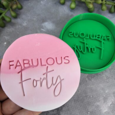 Fabulous Forty 40th Birthday Cookie Fondant Stamp & Cookie Cutter