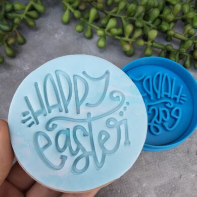 Happy Easter (Style 3) Cookie Fondant Stamp Embosser and Cutter