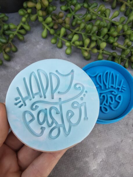 Happy Easter (Style 3) Cookie Fondant Stamp Embosser and Cutter