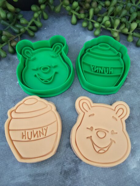 Winnie the Pooh Bear and Hunny Pot Cookie Cutter and Fondant Stamp Embosser Set Honey Pot