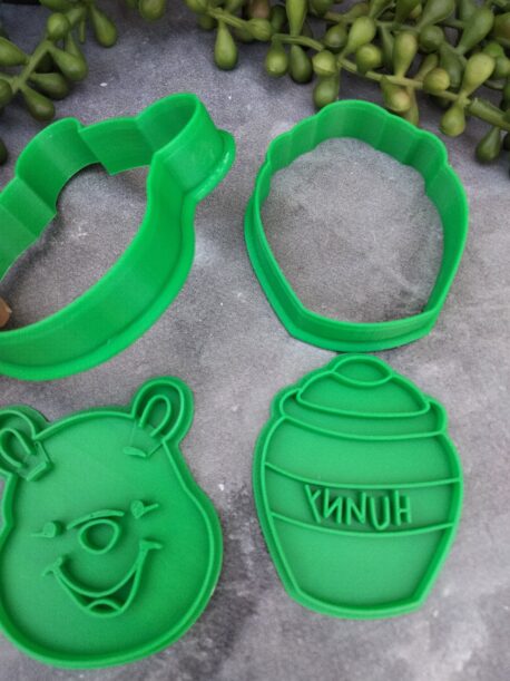 Winnie the Pooh Bear and Hunny Pot Cookie Cutter and Fondant Stamp Embosser Set Honey Pot
