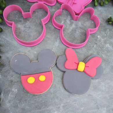 Minnie Mouse & Mickey Mouse Cookie Cutters Bow Fondant Stamp Embosser