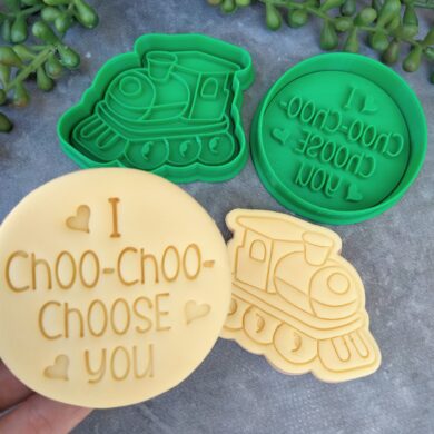 I Choo-Choo-Choose you Classic Valentines Day with Train Cookie Cutter and Embosser Set