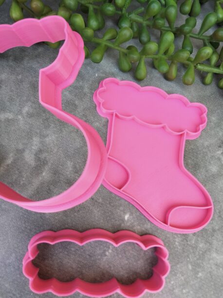 Christmas Stocking Cookie Cutter and Fondant Embosser Stamp DIY Christmas Cookies Table Seating Plaque