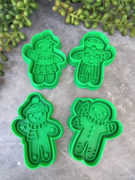 Gingerbread People Embosser Imprint Stamp and Cookie Cutter Christmas Xmas Gingerbread Man Gingerbread Woman