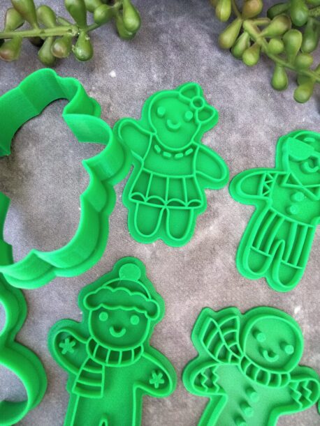 Gingerbread People Embosser Imprint Stamp and Cookie Cutter Christmas Xmas Gingerbread Man Gingerbread Woman