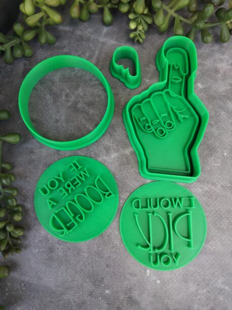 If you were a Booger I would Pick you - Cookie Cutter and Fondant Stamp Embosser 6 Piece Set - Valentines Day