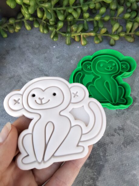 Jungle Safari Monkey Cookie Cutter and Fondant Embosser Imprint Stamp