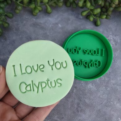 I Love You Calyptus Cookie Cutter and Fondant Embosser - Valentines Day - Eucalyptus Pun