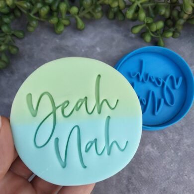 Yeah Nah Cookie Fondant Embosser Imprint Stamp and Cutter