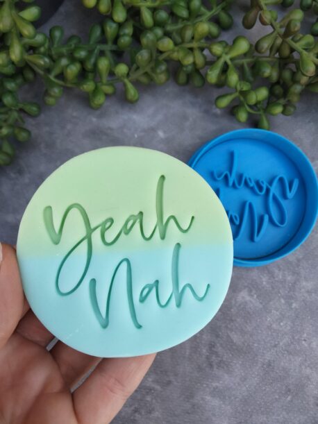 Yeah Nah Cookie Fondant Embosser Imprint Stamp and Cutter