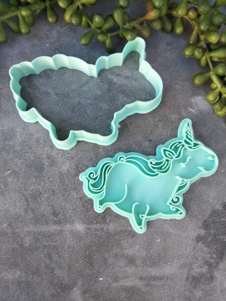 Chubby Magical Unicorn Cookie Cutter and Fondant Stamp Embosser