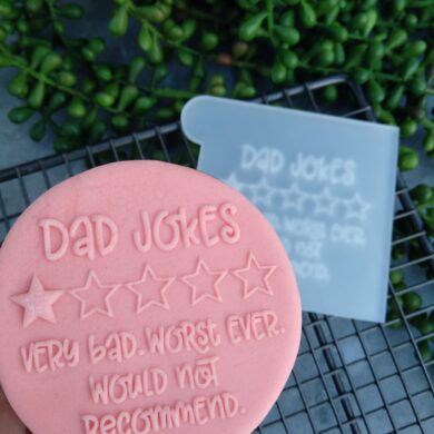 Dad Jokes 1 Star Review Fondant Cookie Stamp with Raised Detail Fathers Day