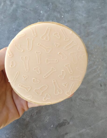Doodle Pattern Fondant Cookie Stamp with Raised Detail