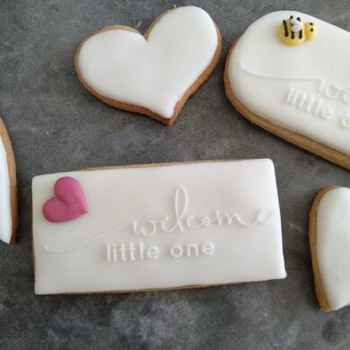 Welcome little one Fondant Stamp with Raised Detail Baby Shower Cookies / New Baby Cookies