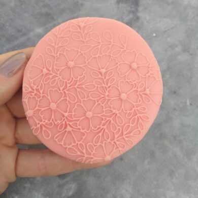Floral Pattern (Style 2) Fondant Cookie Stamp with Raised Detail