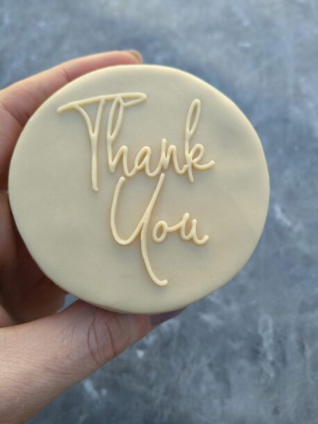 Thank you (Style 2) Fondant Cookie Stamp with Raised Detail