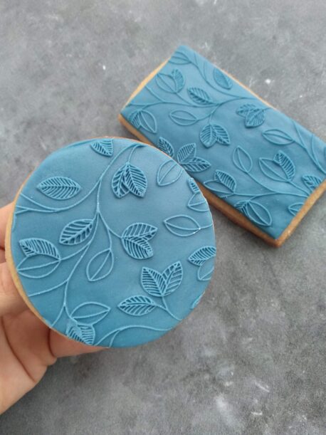 Leaf Pattern Fondant Cookie Stamp with Raised Detail
