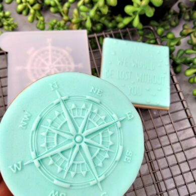 Compass Fondant Cookie Stamp with Raised Detail Fathers Day