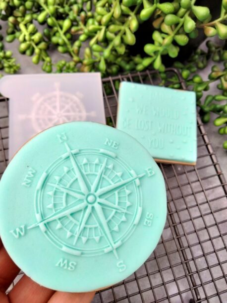 Compass Fondant Cookie Stamp with Raised Detail Fathers Day
