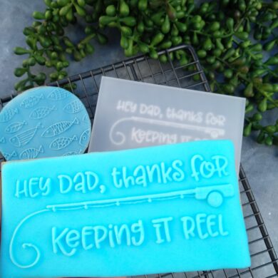 Hey Dad, thanks for keeping it REEL Fondant Stamp with Raised Detail Fathers Day Birthday