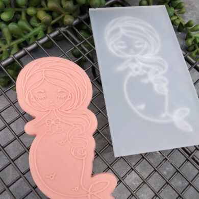 Mermaid Cookie Cutter and Fondant Raised Detail Embosser Stamp
