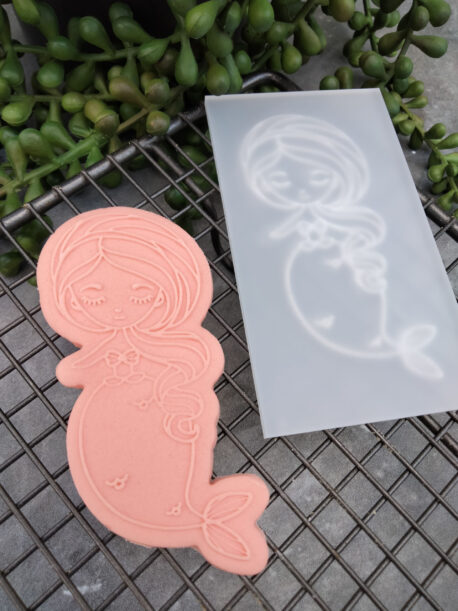 Mermaid Cookie Cutter and Fondant Raised Detail Embosser Stamp